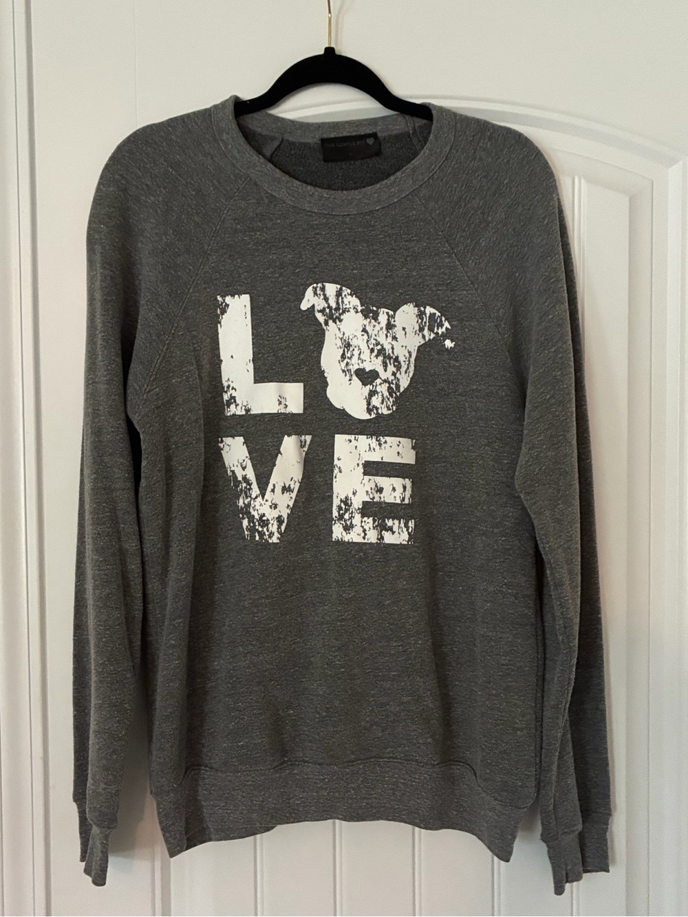 Gray 'LOVE' Graphic Crewneck Sweatshirt